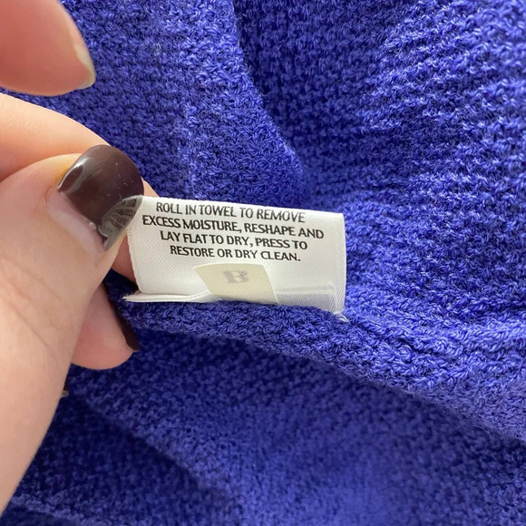 Eileen‎ Fisher Cropped Open Front Cardigan Sweater Purple Size US Large - Picture 9 of 10